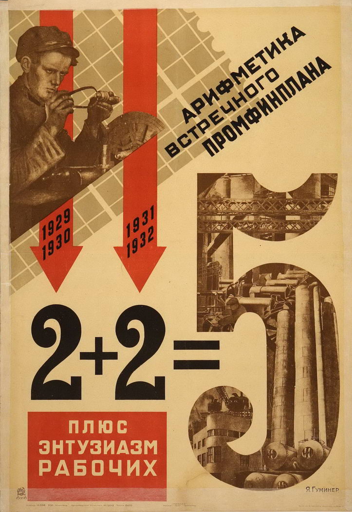 Я. Гуминер. Советский плакат времён первой пятилетки